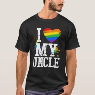 T-shirt Enfants J'aime mon oncle LGBT Drapeau Coeur Gay On