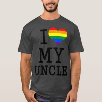 T-shirt Enfants J'aime mon oncle LGBT Drapeau Coeur Gay On