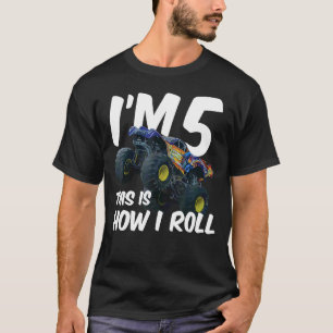 T-shirt Enfants Je suis 5 Voici comment je roule Monster T