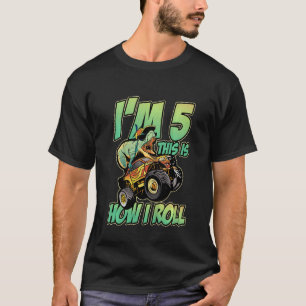T-shirt Enfants Je suis 5 Voici comment je roule monstre C