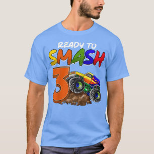 T-shirt Enfants Je suis prêt à mâcher Être 3 Monster Truck