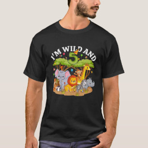 T-shirt Enfants Je suis Sauvage Et 5 Zoo Thème 5E Annivers
