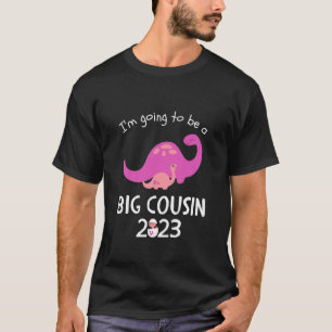 T-shirt Enfants Je vais être un grand cousin 2023 Dinosaur