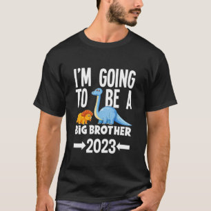 T-shirt Enfants Je vais être un grand frère 2023 Dino Dino