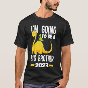 T-shirt Enfants Je vais être un grand frère 2023 Dinosaur 