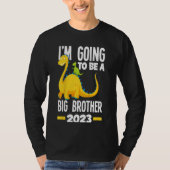 T-shirt Enfants Je vais être un grand frère 2023 Dinosaur (Devant)