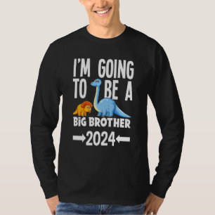 T-shirt Enfants Je vais être un grand frère 2024 Dino Dino
