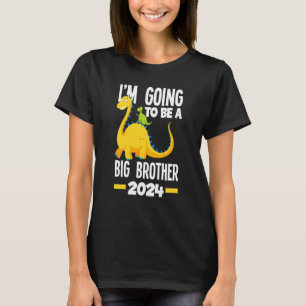 T-shirt Enfants Je vais être un grand frère 2024 Dinosaur 