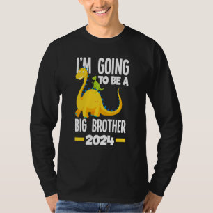T-shirt Enfants Je vais être un grand frère 2024 Dinosaur 