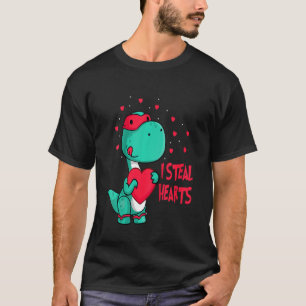 T-shirt Enfants Je Vole Coeurs Valentines Jour Cute Dinosa