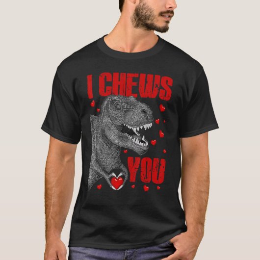 T-shirt Enfants Je vous mâche Dinosaur rex Valentines Jour (Devant)
