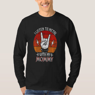 T-shirt Enfants J'Écoute Du Métal Lourd Avec Ma Maman Enfa