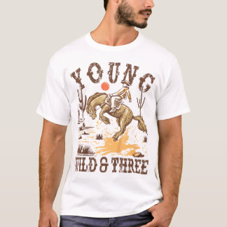 T-shirt Enfants Jeune Wild Trois Cowboy Western Rodeo