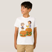 T-shirt Enfants jouant de la musique sur des cheeseburgers (Devant entier)