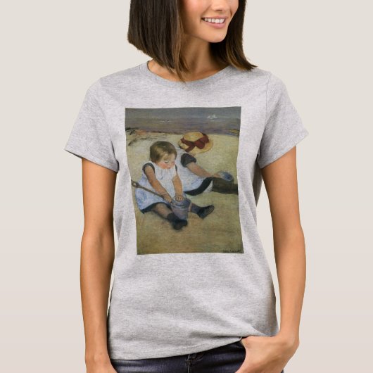 T-shirt Enfants jouant sur la plage par Mary Cassatt (Devant)