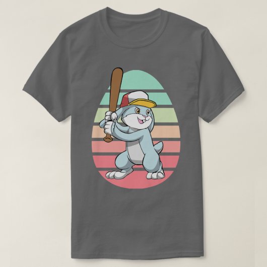 T-shirt Enfants Joueur de baseball Bunny Pâques Jour de Pâ (Design devant)
