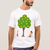 T-shirt Enfants joueuses assis sous un arbre de pomme (Devant)