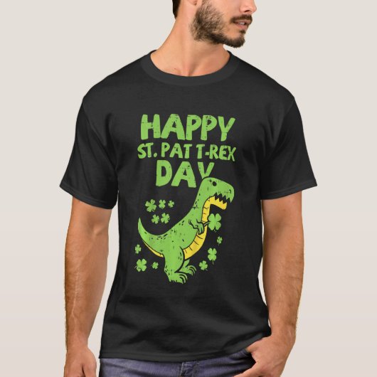 T-shirt Enfants Jour de la Saint Patrick Happy St Pat Trex (Devant)