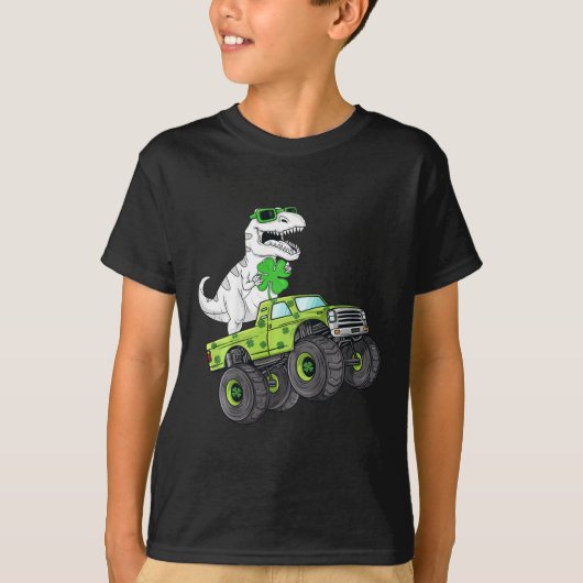 T-shirt Enfants Jour de la Saint Patrick T Rex équitation  (Devant)