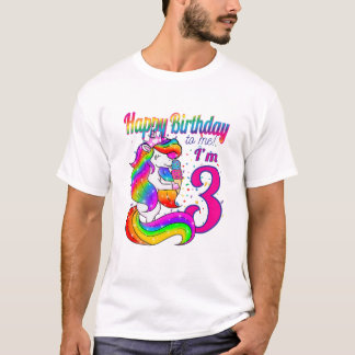 T-shirt Enfants Joyeux Anniversaire Pour Moi J'ai 3 ans Un