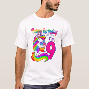 T-shirt Enfants Joyeux Anniversaire Pour Moi J'ai 9 ans Un