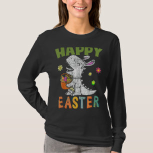 T-shirt Enfants Joyeux Pâques Jour T Rex Dino Bunny Egg Bo