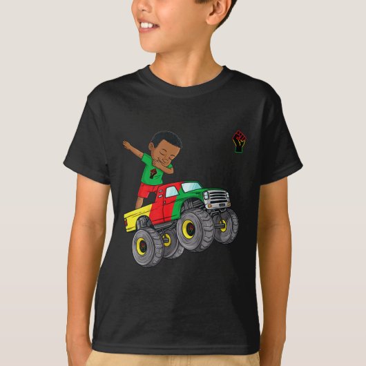 T-shirt Enfants Junet1 Dabbing Black King dans Monster Tru (Devant)