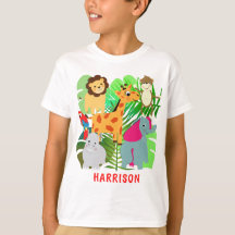Enfants Jungle Safari Cartoon Animaux Personnalisé