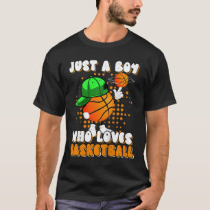 T-shirt Enfants Juste Un Garçon Qui Aime Bysketbyll Joueur