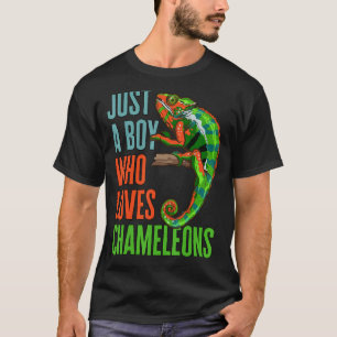 T-shirt Enfants Juste Un Garçon Qui Aime Chameleons Reptil