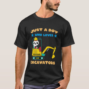 T-shirt Enfants Juste Un Garçon Qui Aime Les Excavateurs