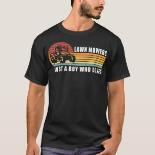 T-shirt Enfants Juste un garçon qui aime tondeuse à gazon 