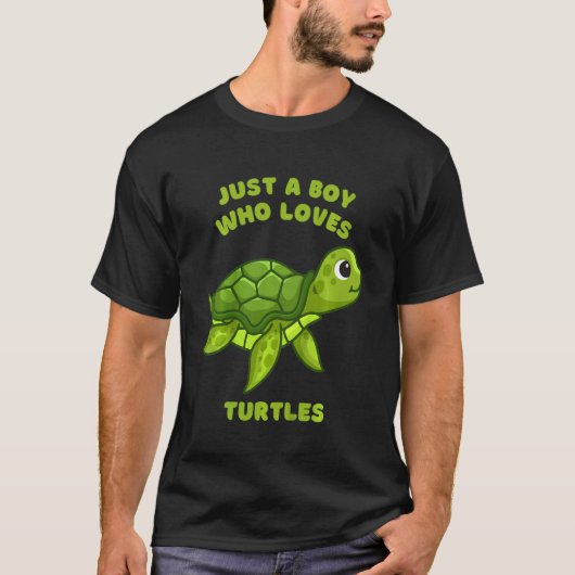 T-shirt Enfants Juste Un Garçon Qui Aime Tortue Tortue Pou (Devant)