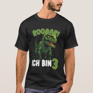 T-shirt Enfants Kinder Ich Bin 3 Dinosaures Dino Anniversa