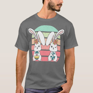 T-shirt Enfants Lapin de Pâques Rétro Mignonne Rabbit Chas