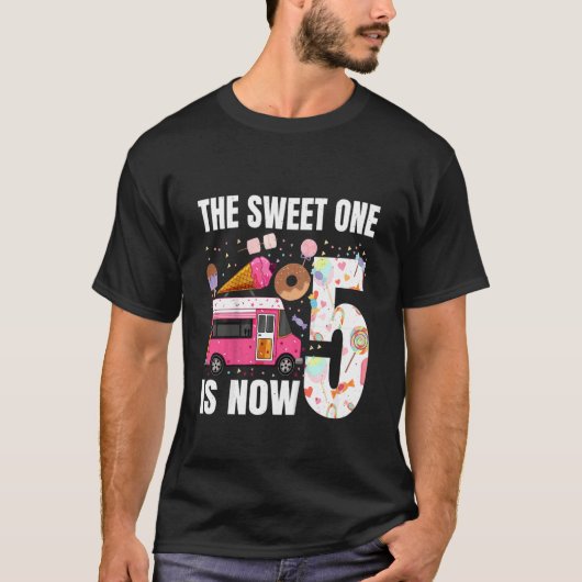 T-shirt Enfants Le sucré Un est maintenant 5 ans 5e annive (Devant)