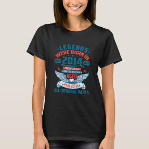 T-shirt Enfants Légendes Sont Nés En 2014 Garçons 8e Anniv