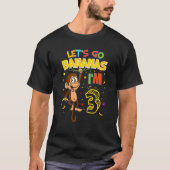T-shirt Enfants Lets Go Bananes 3e Anniversaire Singe 3 An (Devant)