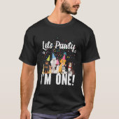 T-shirt Enfants Lets Pawty I'm ONE ! Chien Chien Chien À T (Devant)