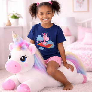 T-Shirt Enfants Licorne de Dessin Animé sur un Tap