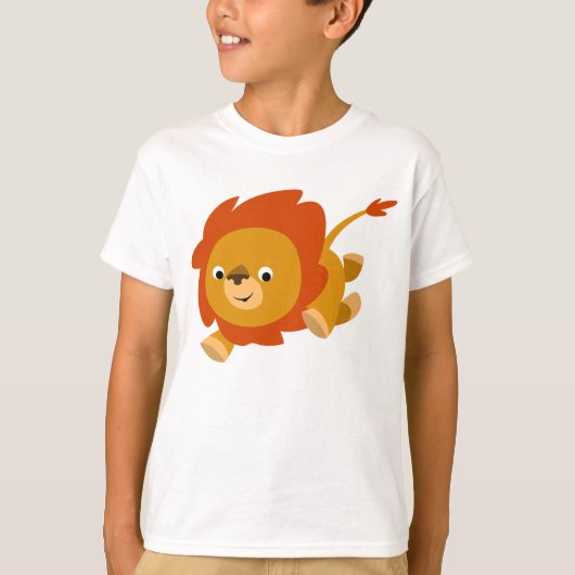 T-shirt Enfants Lion Cartoon Fast Cute (Devant)