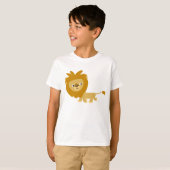 T-shirt Enfants Lion en caricature à pied (Devant entier)