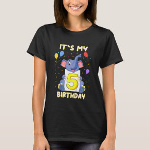 T-shirt Enfants Little Elephant 5e anniversaire Mon annive