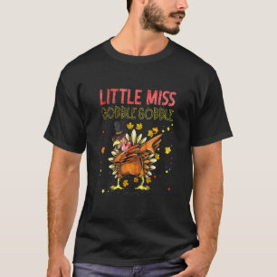 T-shirt Enfants Little Miss Gobble Turquie Thankgiving Enf
