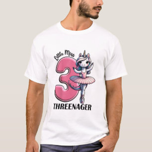 T-shirt Enfants Little Miss Threenager Trois 3ème Annivers