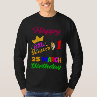 T-shirt Enfants Marche Filles Anniversaire 25 mars 1er ann