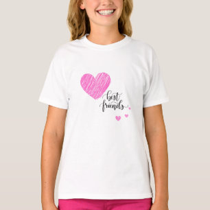 T-shirt Enfants Meilleurs amis Coeur rose
