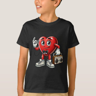 T-shirt Enfants Mens Retro 80s 90s Disco Danser Coeur Vale