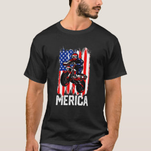 T-shirt Enfants Merica Drapeau américain Motorcross Dirt V