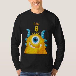 T-shirt Enfants mignonette Anniversaire Monster I Am 6 Ann